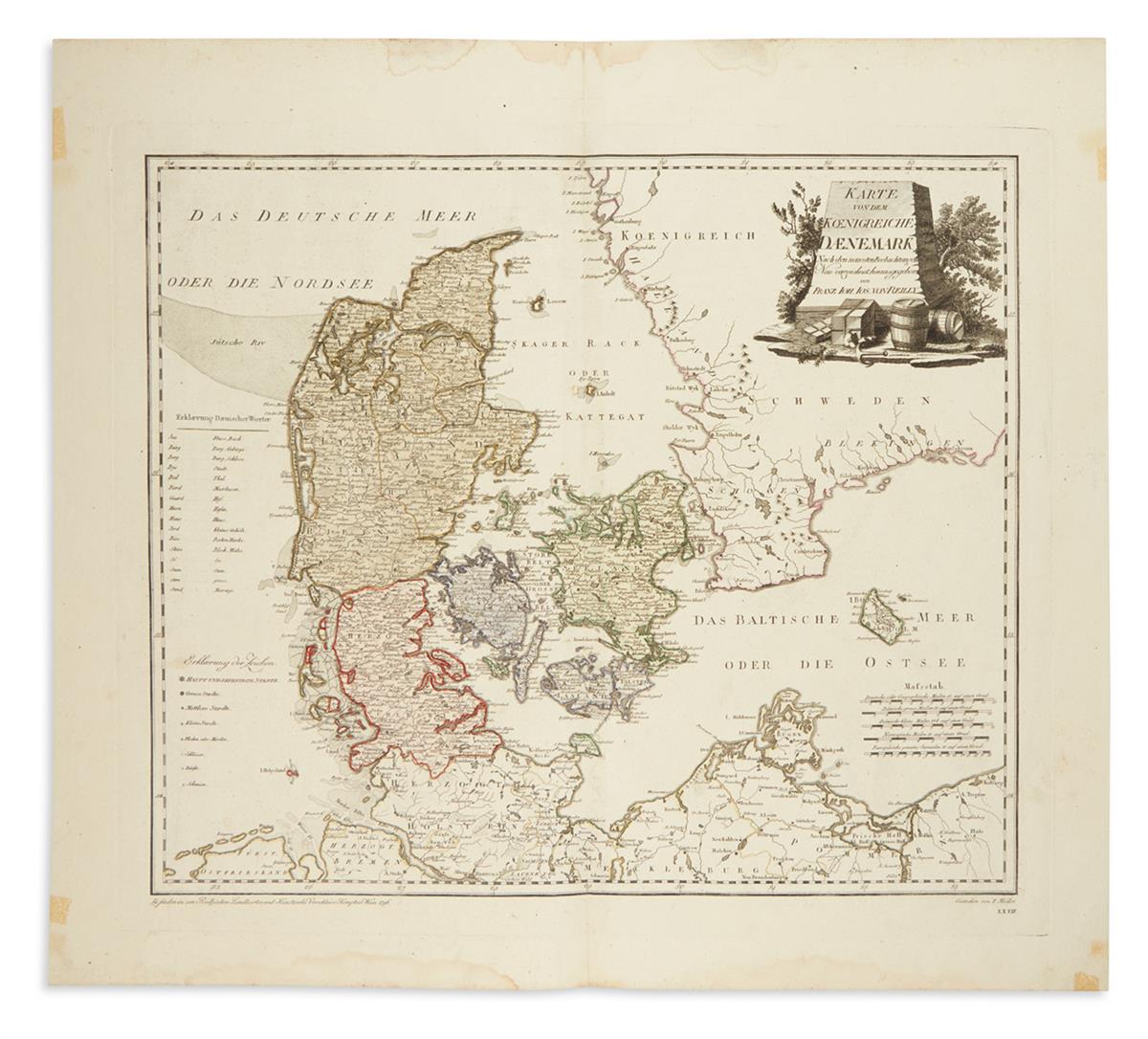 (DENMARK.) von Reilly, Franz Johann Joseph. Karte von dem Koenigreiche Daenemark.